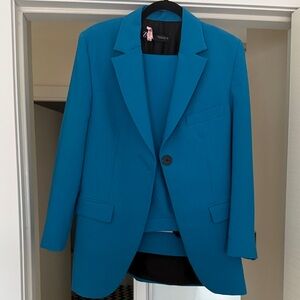 Zara Bright Teal Single-Button Blazer